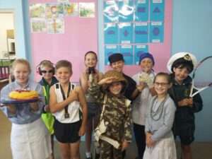 Learners dress up at school with career day, each one representing a different career