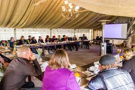 Love weskus ilove weskus ithis picture showing a conference at thali -thali game lodge, showing the space available for such a function