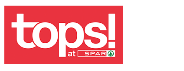 Tops! at SPAR logo on a red background (brand logo)